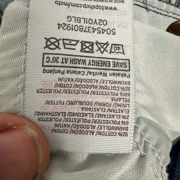 Topshop Jamie Moto High Waist Distressed Denim Jeans Women W28 L30 - Picture 6 of 7